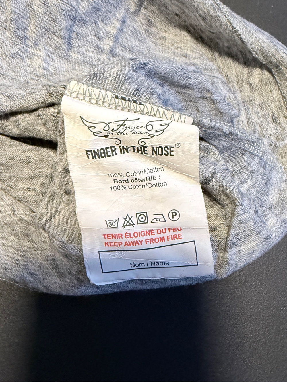 Finger In The Nose Grey Long-Sleeve Graphic Tee - Picture 4 of 4